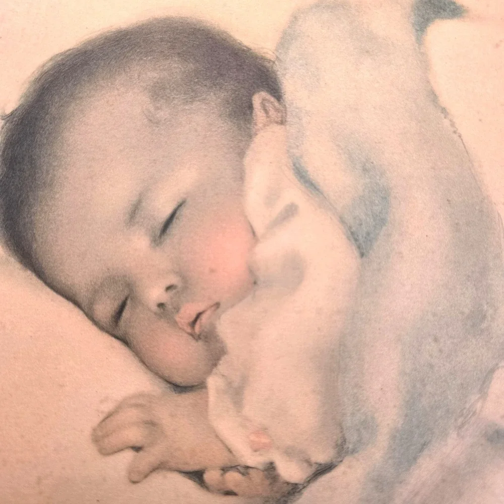 1920‎ Antique 650 Bessie Pease Gutmann A Little Bit of Heaven Original Framed - Picture 3 of 16